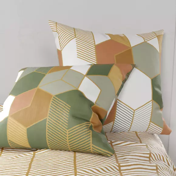Housse de couette et deux taies coton (260 cm) Zébu Multicolore 2