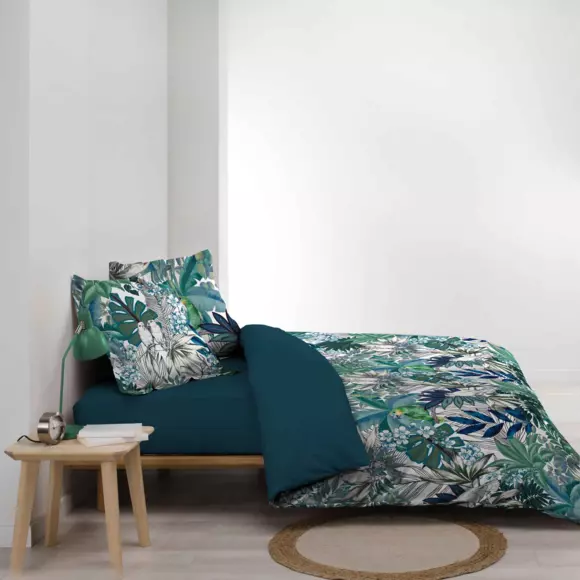 Funda Nórdica y dos fundas para almohadas en percal (240 cm) Colibri Azul 3