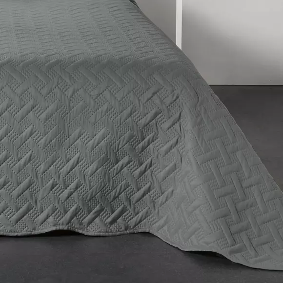 Colcha y funda para almohada (180 x 240 cm) Californie Gris oscuro 2