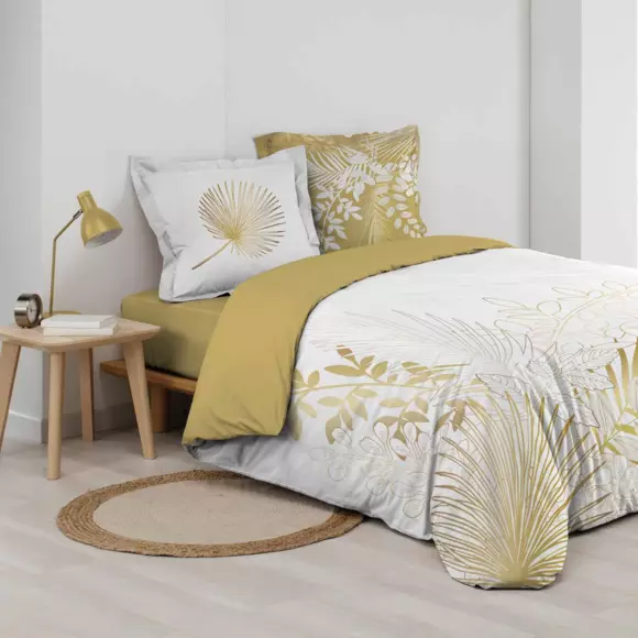 Housse de couette et deux taies coton (260 cm) Strassy Blanche 2