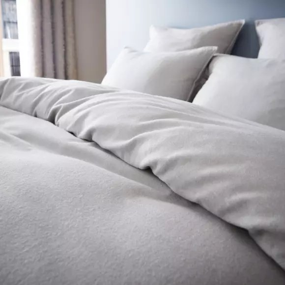 Copripiumino flanella di cotone (200 cm) Théa Grigio chiaro 3