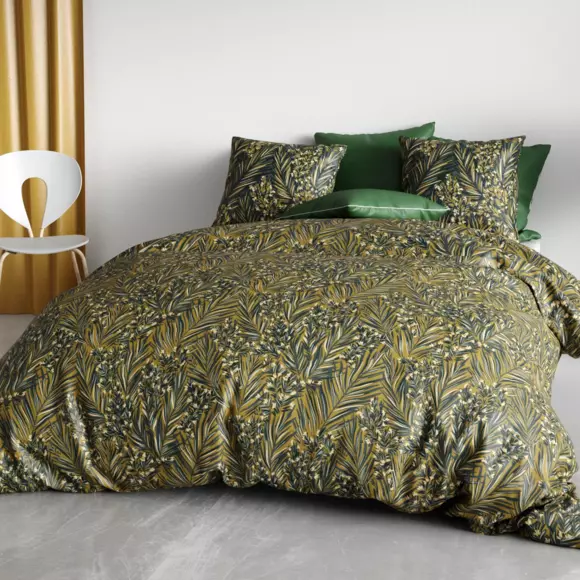 Funda nórdica y dos fundas de almohada en algodón orgánico (260 cm) Nava Verde 2