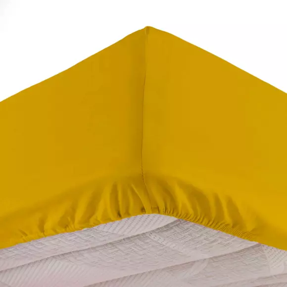 Sábana bajera  algodón lavado (140 cm) Linette Amarillo 2