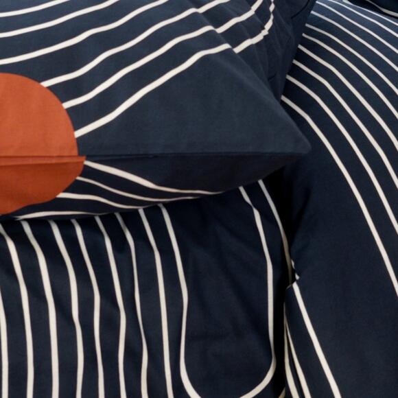 Funda Nórdica y dos fundas para almohada en algodón (240 cm) Cuts azul marino 2