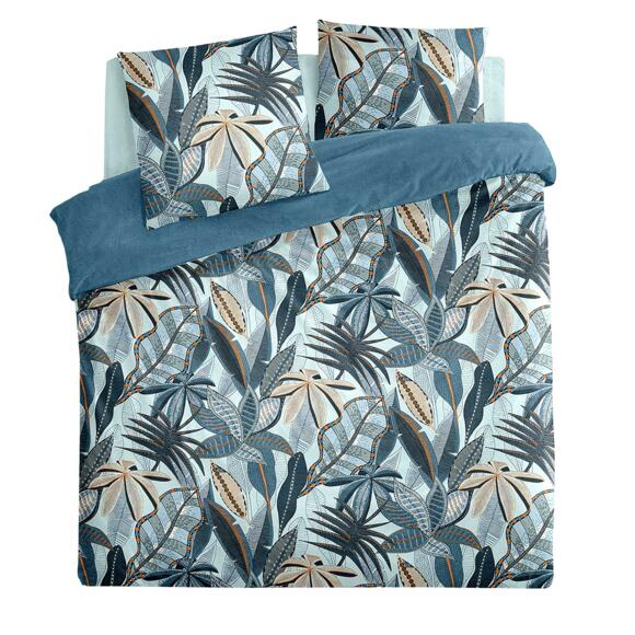 Funda nórdica y dos fundas para almohada en algodón (260 cm) Nikau Azul 2