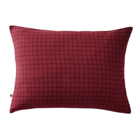 Funda de almohada rectangular en gasa de algodón (70 cm) Gaïa Mix Burdeos 2