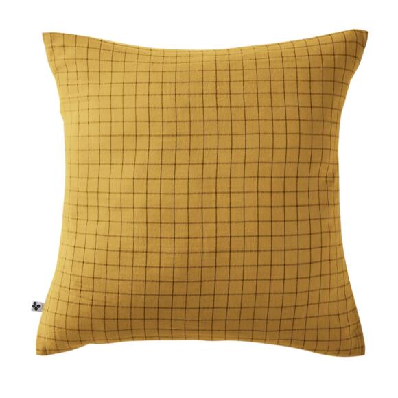 Funda de almohada cuadrada en en gasa de algodón (60 cm) Gaïa Mix Amarillo Azafrán 2