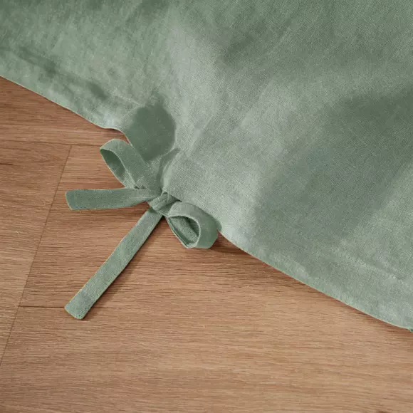 Housse de couette lin lavé (260 cm) Louise Vert eucalyptus 3