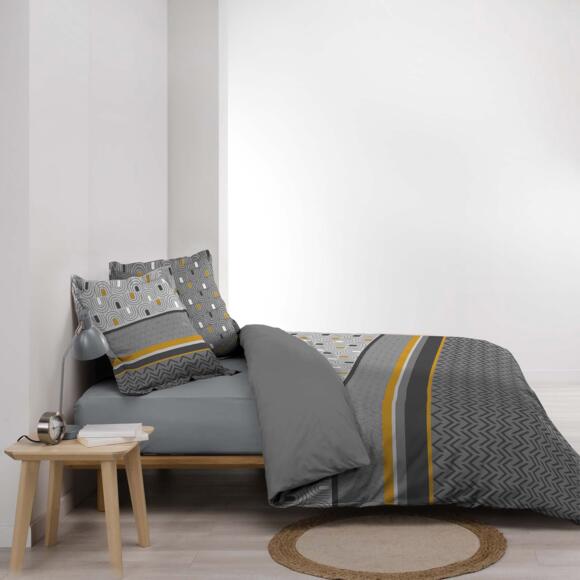 Bettbezug & 2 Kopfkissenbezüge Baumwolle (240 cm) Pop chic Grau 2