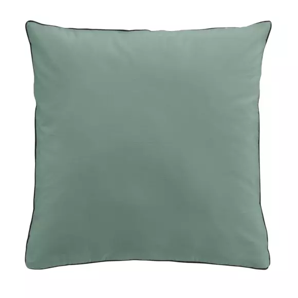 Housse de couette et deux taies coton lavé (260 cm) Linette Vert sauge 3