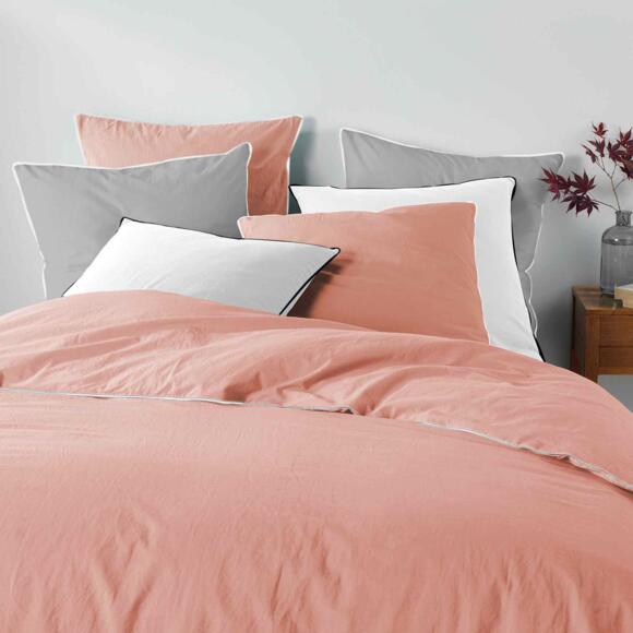 Spannbettlaken aus gewaschener Baumwolle (160 cm) Linette Rosa 3