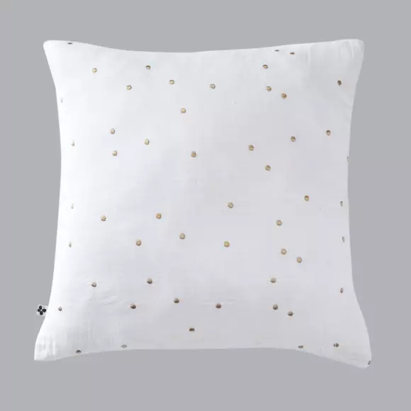 Funda de almohada cuadrada en en gasa de algodón (60 cm) Gaïa Chic Blanco chantilly 2