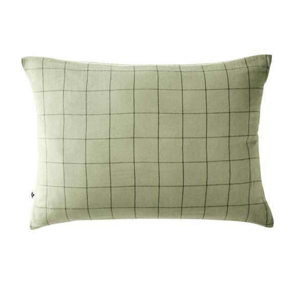 Funda de almohada rectangular en gasa de algodón (70 cm) Gaïa Match Verde tilo 2