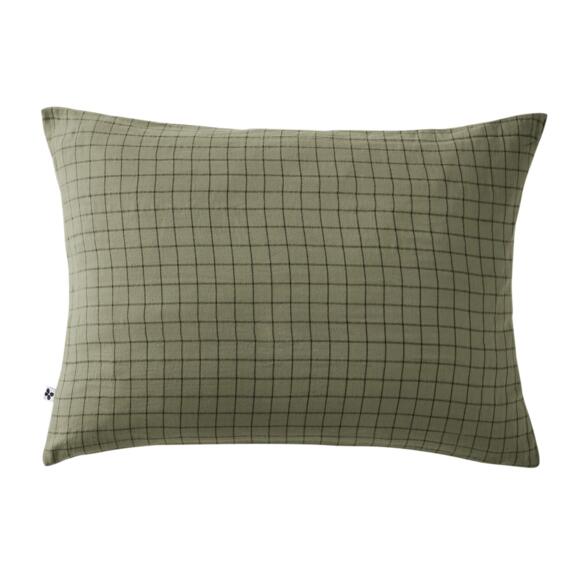 Funda de almohada rectangular en gasa de algodón (70 cm) Gaïa Mix Verde  romero 2