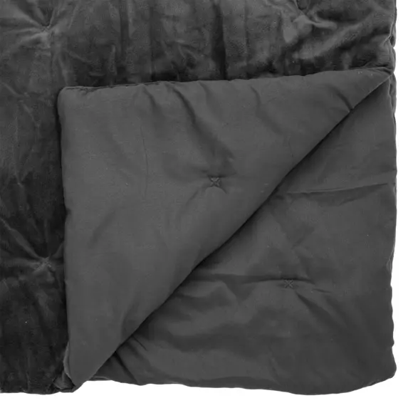 Couvre-lit velours (240 x 260 cm) Jil Gris foncé