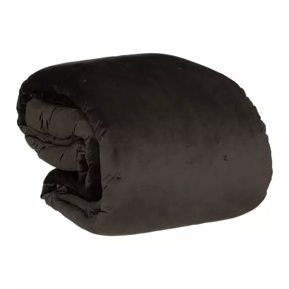 Couvre-lit velours (240 x 260 cm) Jil Gris foncé
