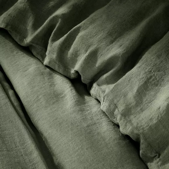Housse de couette lin lavé (260 cm) Louise Vert romarin 2