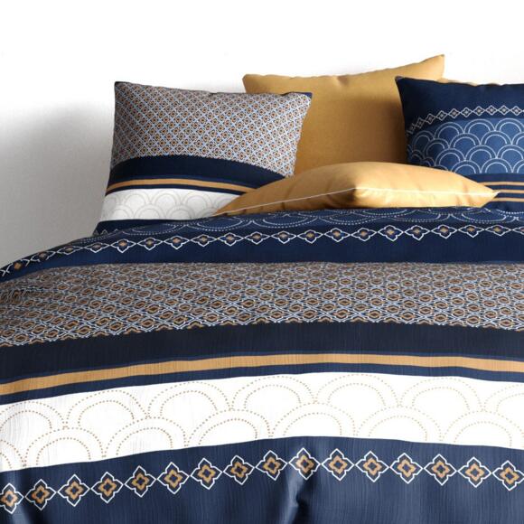 Funda Nórdica y dos fundas para almohada en algodón (200 cm) Kalypso Azul 2