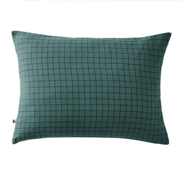 Funda de almohada rectangular en gasa de algodón (70 cm) Gaïa Mix Azul trullo 2