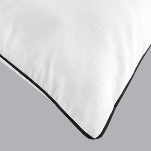 Funda Nórdica y dos fundas para almohadas algodón lavado (260 cm) Linette Blanco 2