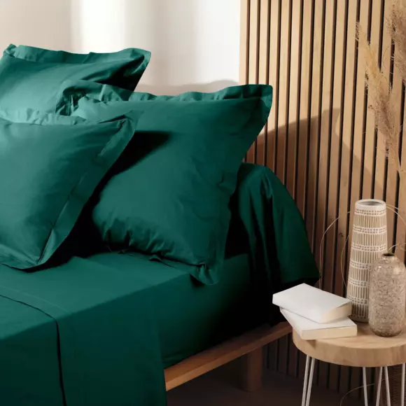 Sábana bajera en algodón bio (180 cm) Biolina Verde esmeralda 3