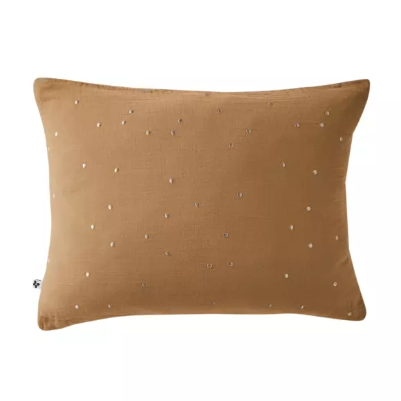 Kussensloop rechthoekig katoengaas (L70 cm) Gaïa Chic Camel 2