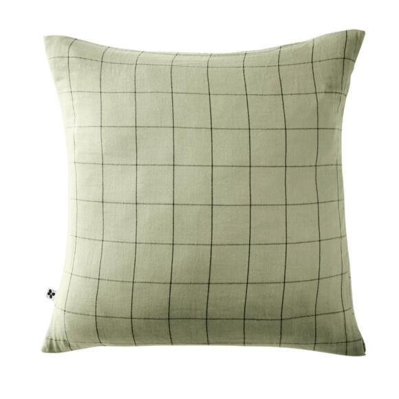 Funda de almohada cuadrada en en gasa de algodón (60 cm) Gaïa Match Verde tilo 2