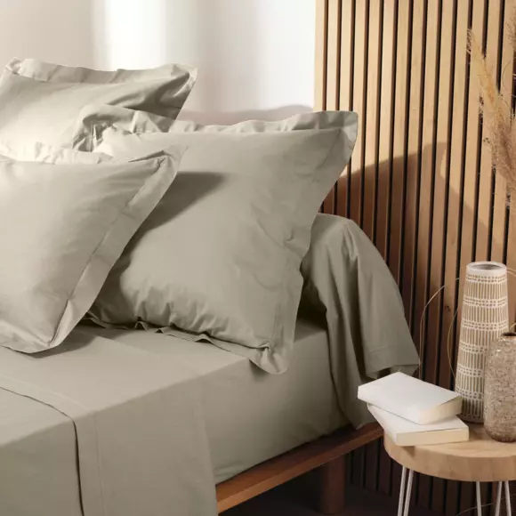 Funda de almohada cuadrada en algodón bio (63 cm) Biolina Topo 3