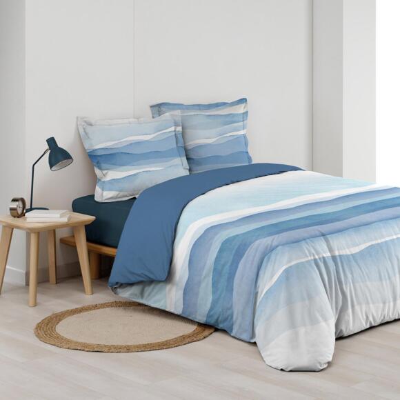 Bettbezug & 2 Kopfkissenbezüge Baumwolle (240 cm) Azzurra Blau 3