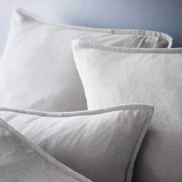 Funda de almohada rectangular en franela de algodón (70 cm) Théa Gris claro 3