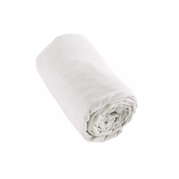 Drap housse flanelle de coton (180 cm) Candice Blanc 3