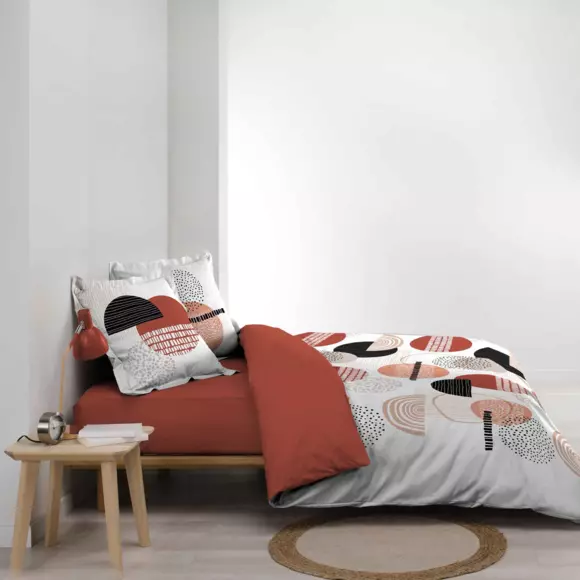 Funda Nórdica y dos fundas para almohadas algodón (240 cm) Twistine Rojo 3