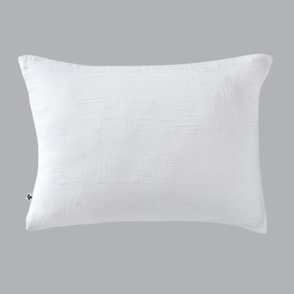 Funda de almohada rectangular de en gasa de algodón  (70 cm) Gaïa Boho Blanco chantilly 2
