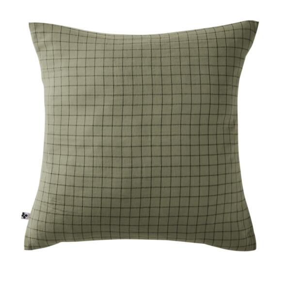 Funda de almohada cuadrada en en gasa de algodón (60 cm) Gaïa Mix Verde  romero 2