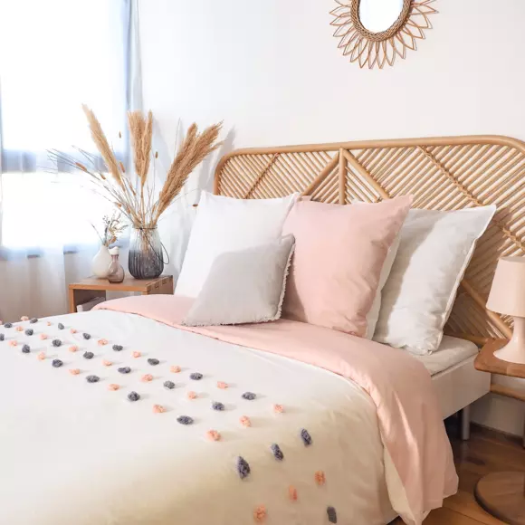 Housse de couette et deux taies coton (240 cm) Poupie Blanche 2