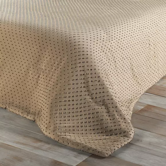 Couvre-lit (250 x 260 cm) Pompon Beige 2