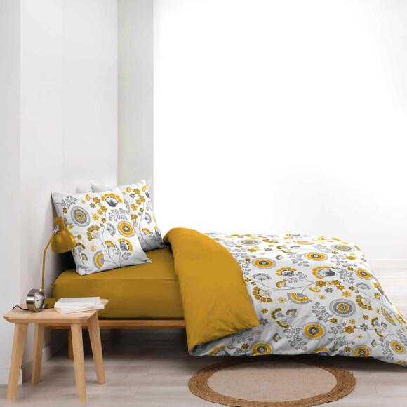 Funda Nórdica y dos fundas para almohadas gasa de algodón (260 cm) Garance Amarillo 2