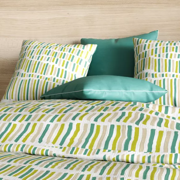 Housse de couette et deux taies coton (240 cm) Flava Verte 2