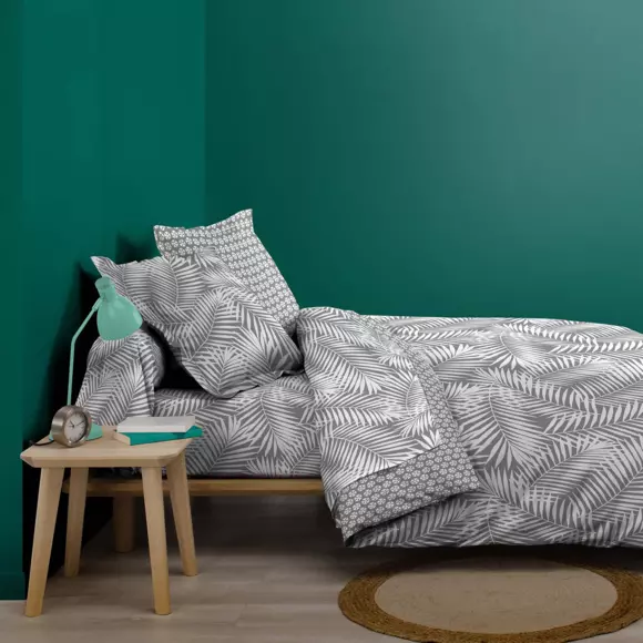 Funda de almohada cuadrada algodón (63 cm) Botania Gris 2