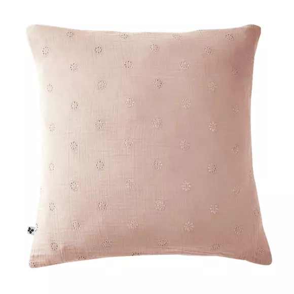 Funda de almohada rectangular de en gasa de algodón  (60 cm) Gaïa Boho Rosa palo 2