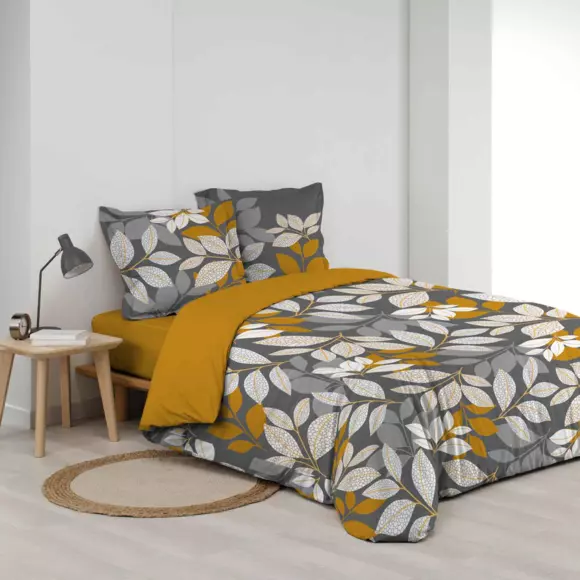 Funda Nórdica y dos fundas para almohadas en percal (240 cm) Scala Gris 2