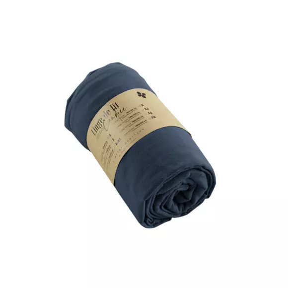 Drap housse flanelle de coton (180 cm) Candice Bleu nuit 3