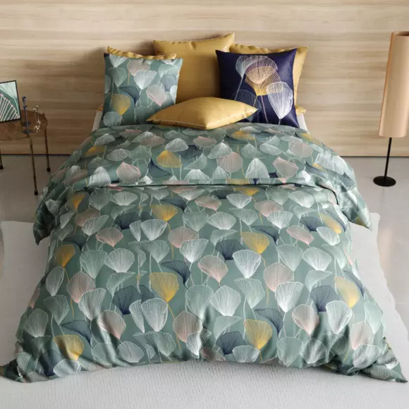 Funda nórdica y dos fundas de almohada en algodón (200 cm) Cottey Verde 2