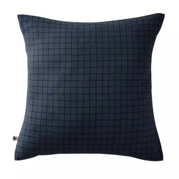 Taie d'oreiller carrée gaze de coton (60 cm) Gaïa Mix Bleu nuit 2
