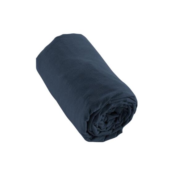 Sábana bajera en franela de algodón (180 cm) Théa Azul noche 2