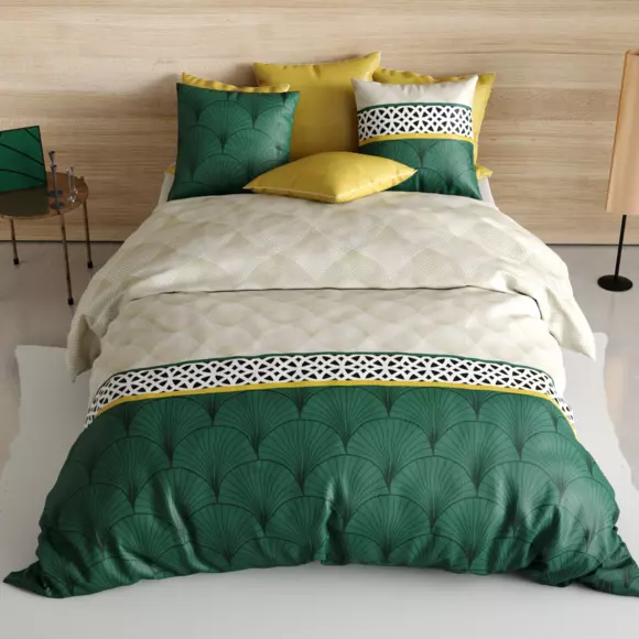 Housse de couette et une taie coton (140 cm) Hope Verte 2