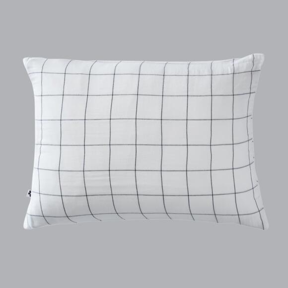 Funda de almohada rectangular en gasa de algodón (70 cm) Gaïa Match Blanco chantilly 2