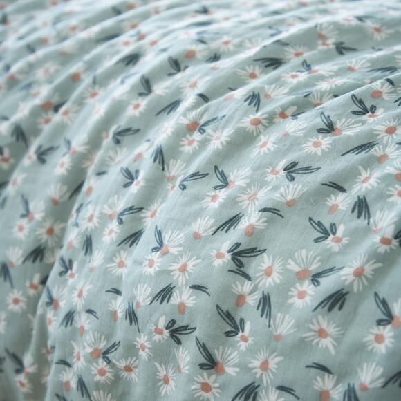 Bettbezug aus Baumwoll-Gaze (260 cm) Marguerite Blau 3