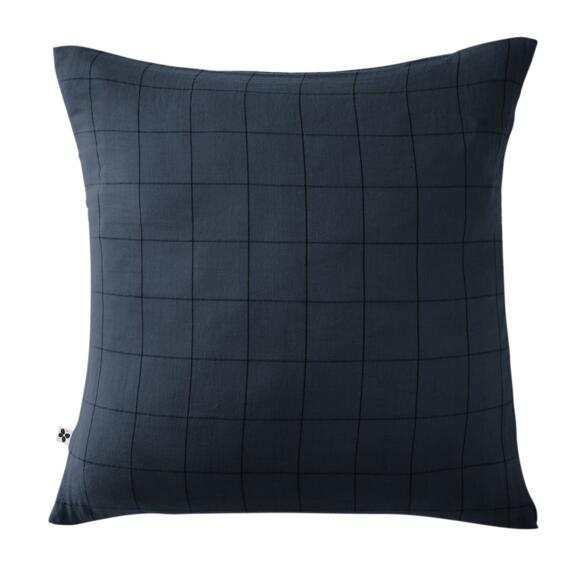 Funda de almohada cuadrada en en gasa de algodón (60 cm) Gaïa Match Azul noche 2