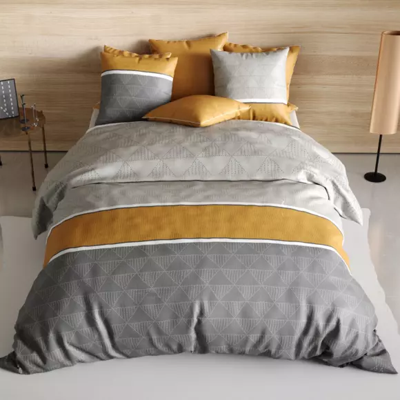 Housse de couette et une taie coton (140 cm) Balmaz Jaune  2